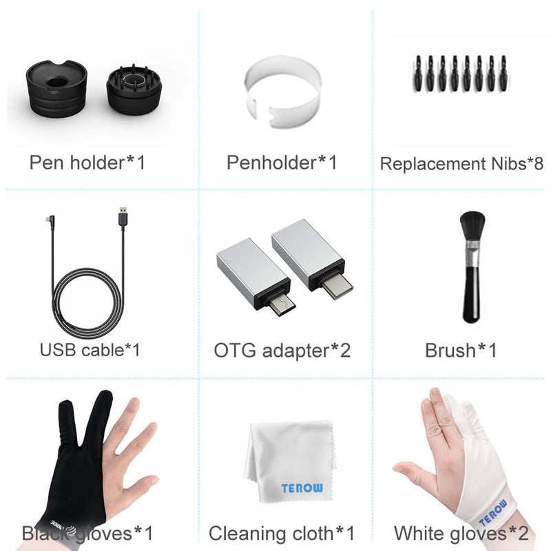 Ugee لوحة رسم يو جي إي إي، م708 V2 ترقية لجهاز الكمبيوتر والكمبيوتر الشخصي وجهاز أندرويد، 10x6 بوصة رفيعة للغاية كبيرة للرسم على الكمبيوتر، مع 8 مفاتيح ساخنة وترقية 16384 مستوى قلم بدون بطارية لإطلاق العنان للإبداع - Image 3